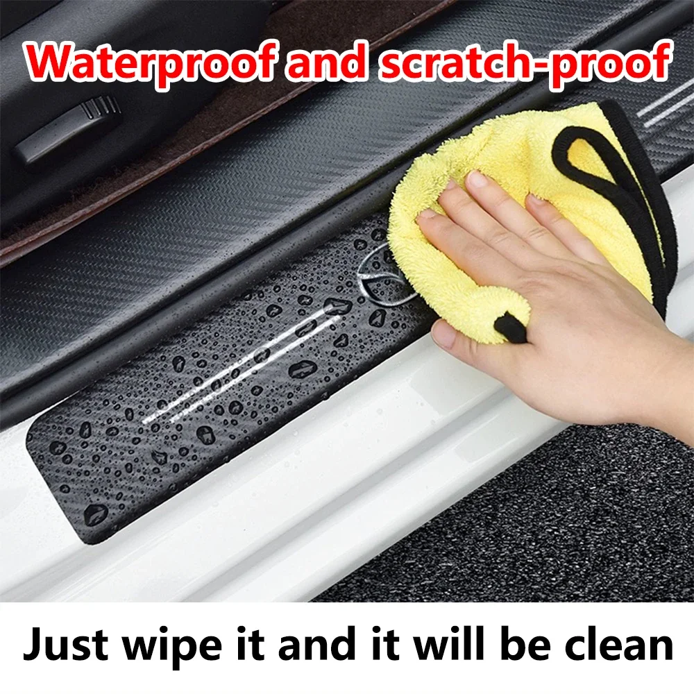 4 шт. защитные наклейки на пороги автомобиля из углеродного волокна для Mazda 3 CX3 CX4