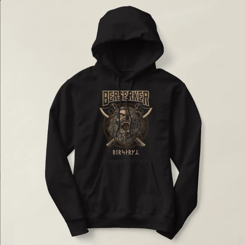 

Berserker Viking Norse Pagan Bear Warrior Hoodie New 100% Cotton Comfortable Casual Mens Sweatshirt Fashion Streetwear