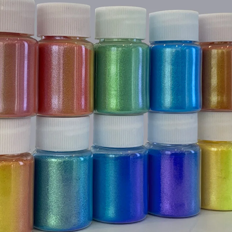 

10 г/бутылка, 3-цветная фотоосветительная смола, тонкий яркий неоновый пигмент-хамелеон