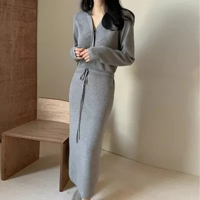 

Winter Women'S Dress 2021 Bodycon Sweater Women Dress Long Sleeve Knitted Dresses Maxi Vintage Oversize Dresses Knitting Fall