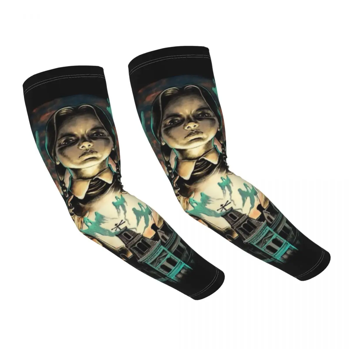 

Wednesday Addams Family Cooling Arm Sleeves for Men Women Horror Comedy TV Fishing Cycling Driving Tattoo Cover Up