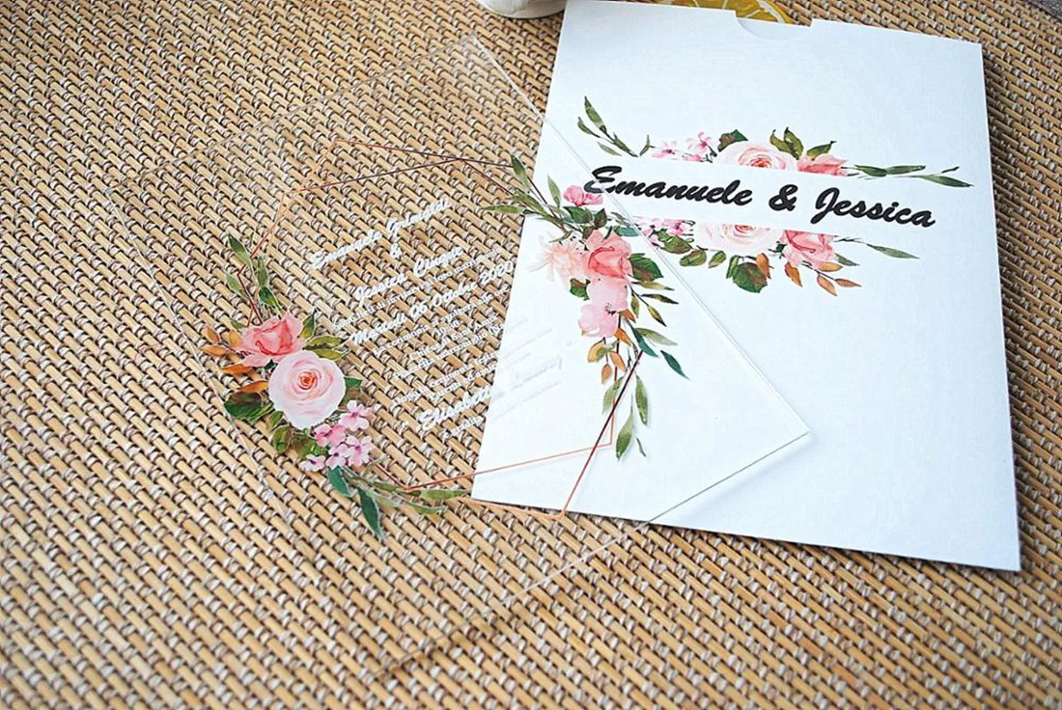 

High Quality Wedding Invitation Card Bridal Shower Cards with Pocket Envelop Elegant Style