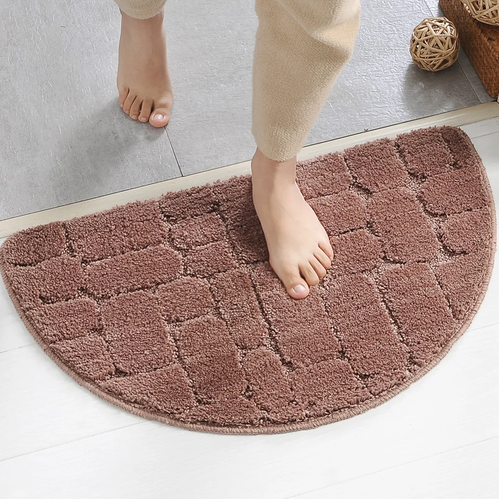 

Bathroom Mat Soft Carpet Semi-Circular Microfiber Door Mat Fluffy Carpet Absorbing Water And Non-Slip For Living Room Bathroom