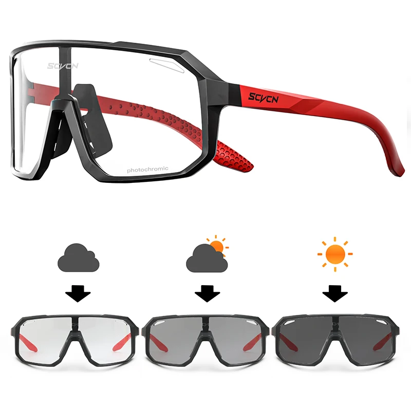 

Photochromic Cycling Sunglasses, Mountain Sports Goggles, UV400 Ultraviolet Light, Bicycle Riding Driving Glasses