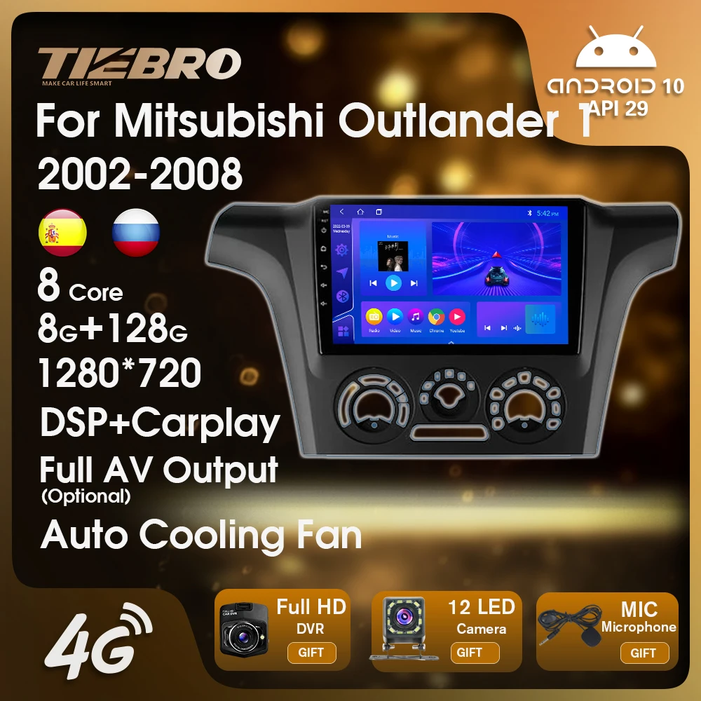 

2 DIN Android 2002 для Mitsubishi Outlander 1 2008-автомобильное радио, мультимедийный видеоплеер, навигация GPS, стерео Carplay головное устройство