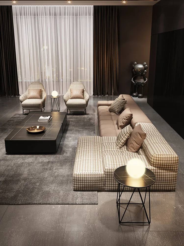 

Light Fabric Sofa Modern Minimalist Living Room Sofa High Quality Nordic Luxury Sofa Width Style Filling Appearance