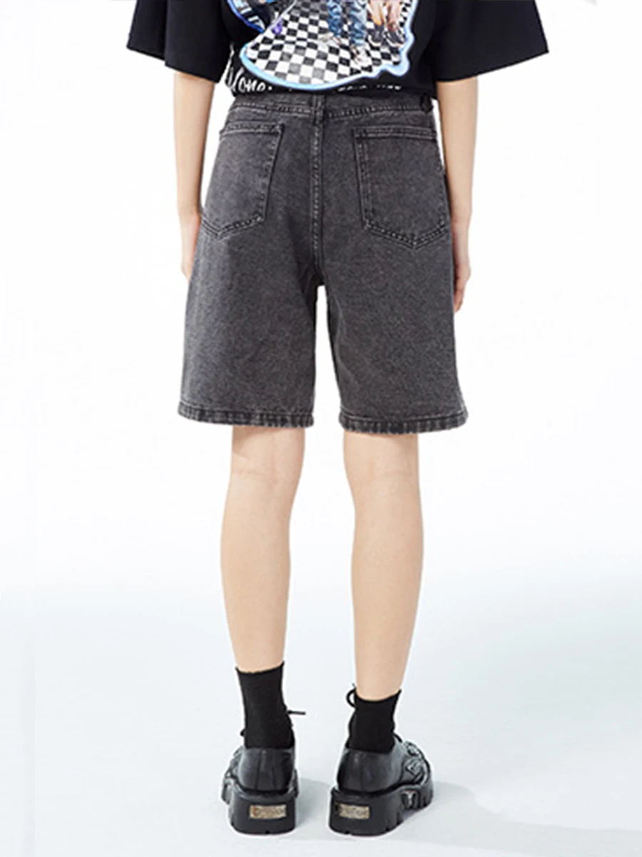 Summer Shorts Star Patch Embroidered Denim Shorts Men's Harajuku Street Hip-hop Stitching Loose Casual Jeans Oversized Shorts