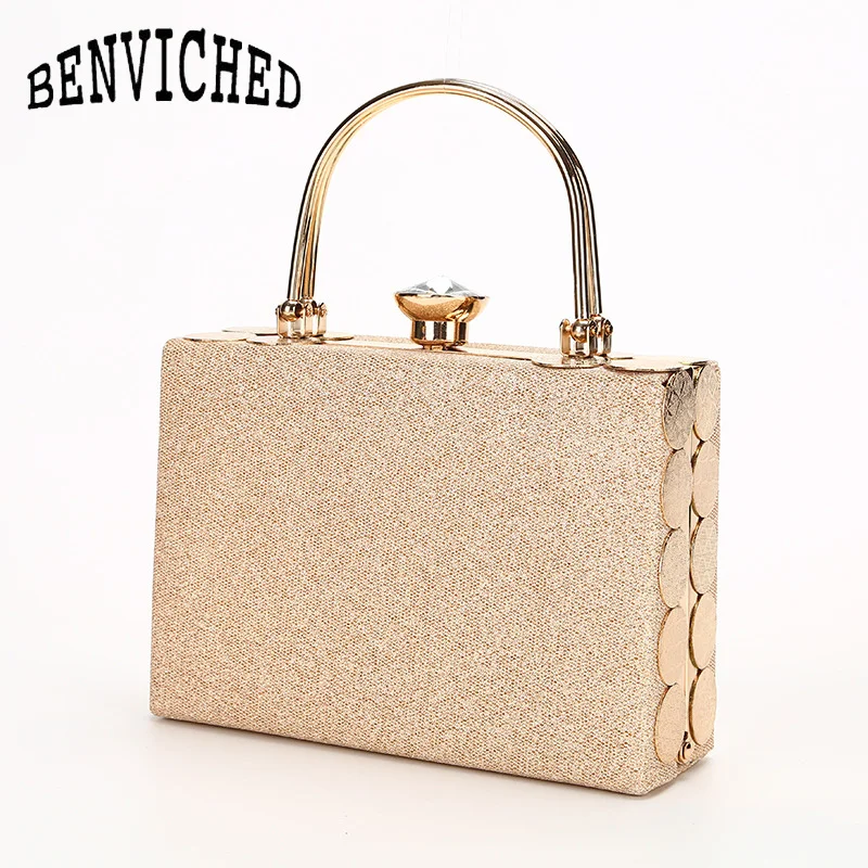 

BENVICHED Women Gold Clutch Bag fashion and shiny Crossbody Ladies Evening Bag for Party Day Clutches Purses and Handbag B021