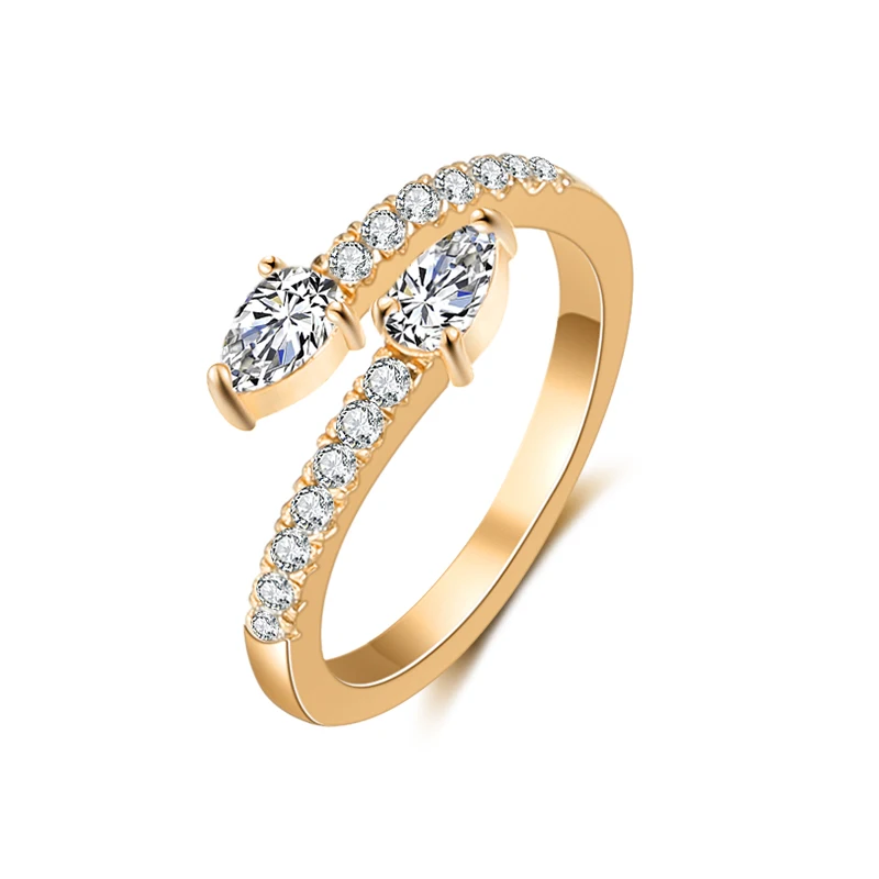 

Luxury Snake Shape Rings for Women Simple Female White Zircon Opening Ring Gold Silver Color Birthday Party Fashion Jewelry Gift