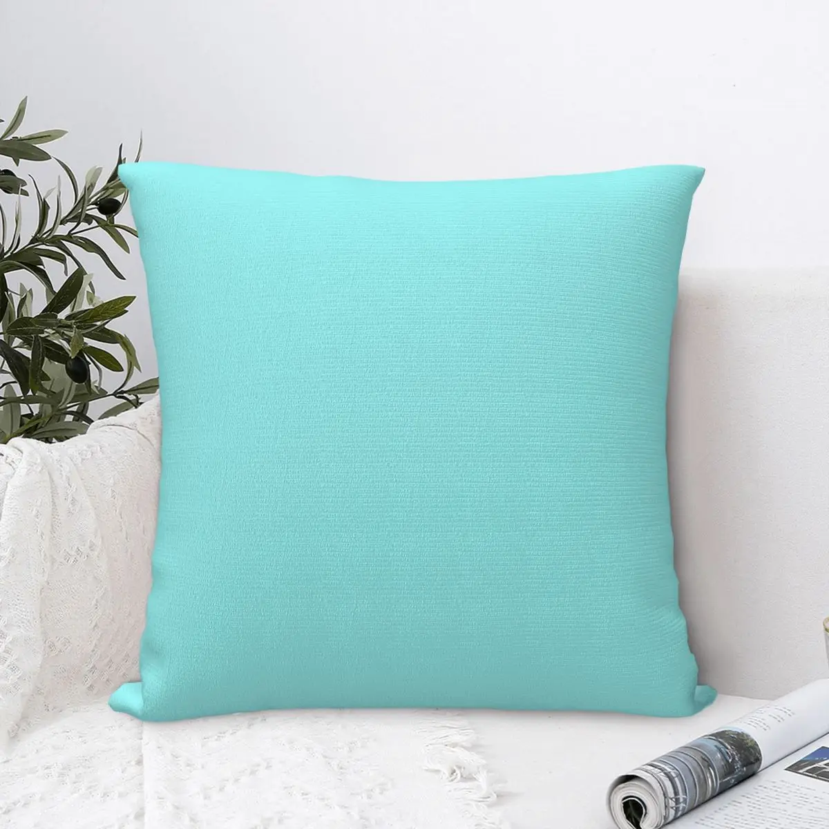 

Lighter Robin's Egg Blue Aqua Cyan Turquoise Throw Pillow Case Solid Colour Art Cushion For Home Sofa Chair Hug Pillowcase