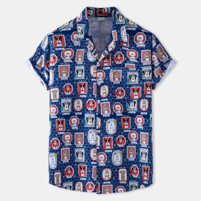 Men Clothing 2022 Hawaiian Shirt Beach Cuban Collar Printed Short Sleeve Shirts for Men Ethnic Style Casual Tops Free Shipping