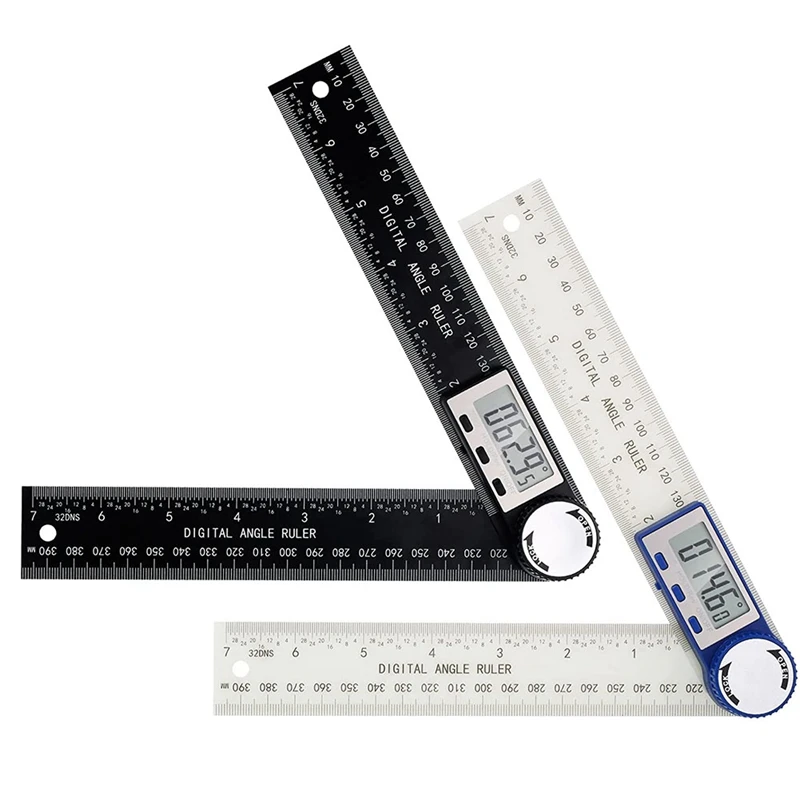 

2Pc Digital Angle Finder Protractor 2 In 1 Angle Finder Ruler Construction Protractors For Woodworking Carpenter 200 Mm