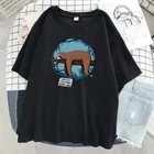 Женские топы со спящим ленивцем, мягкие брендовые футболки, новые летние повседневные футболки, удобные дышащие футболки для мужчин