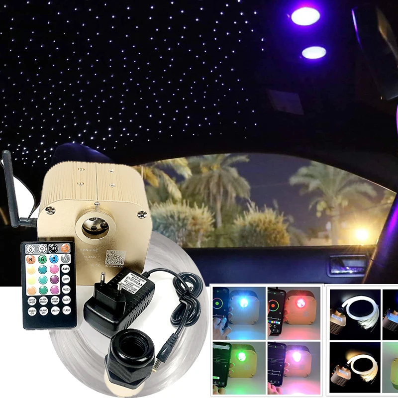Optical fiber lamp Twinkle 16W Optic Star ceiling kit Bluetooth APP Control Starry Car LED Light Kid Room RGBW COLOR golden new оптические