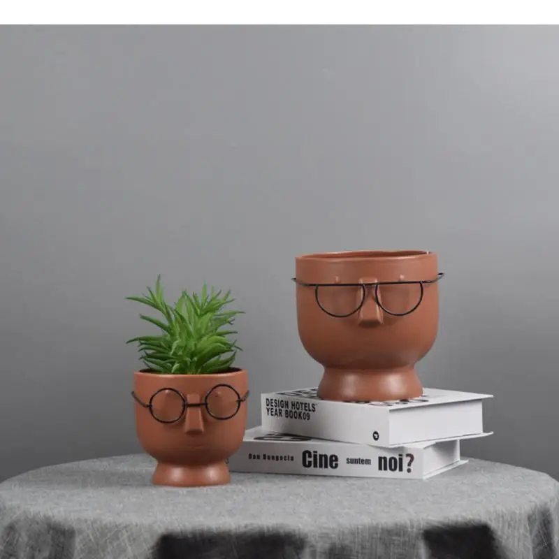 Керамическая ваза очки с человеческим лицом мультфильмы современные аксессуары