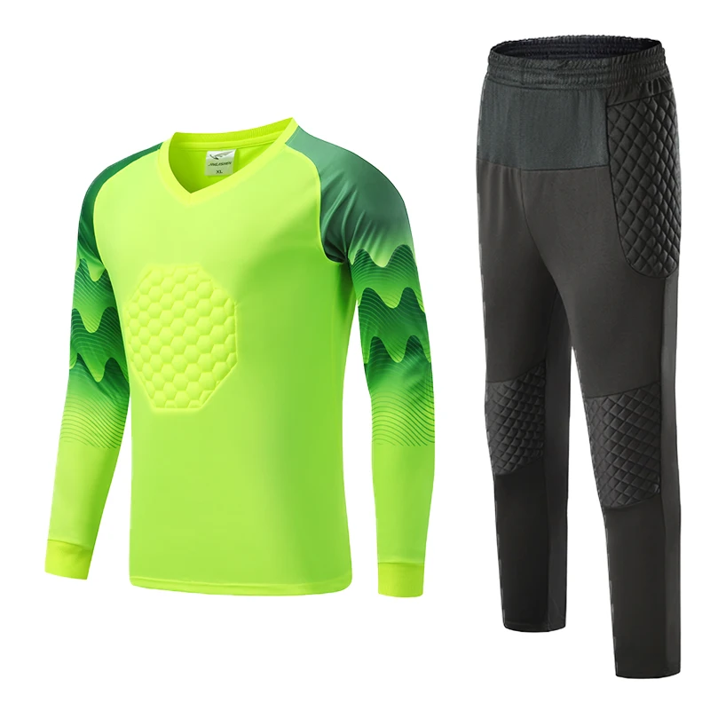 

Football Long Sleeves Goalkeeper Uniforms Sport Training New Breathable Top Soccer Chest Pad Spring Autumn Jersey