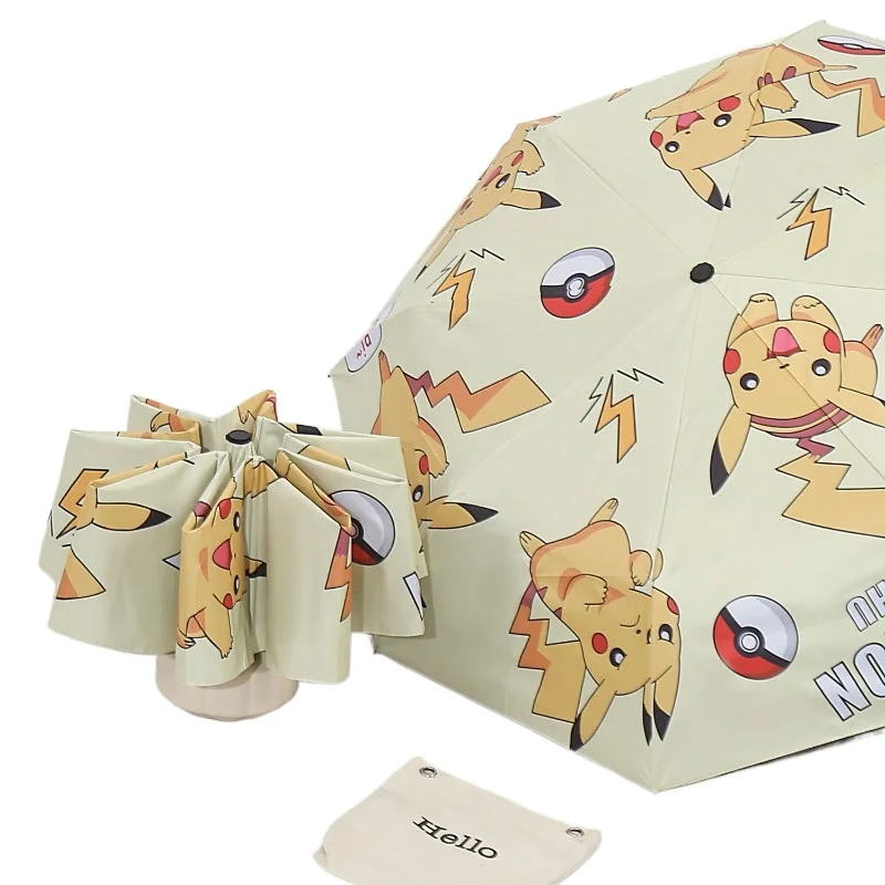 Полностью автоматический зонт Pokemon Pikachu с мультяшным принтом защита от солнца
