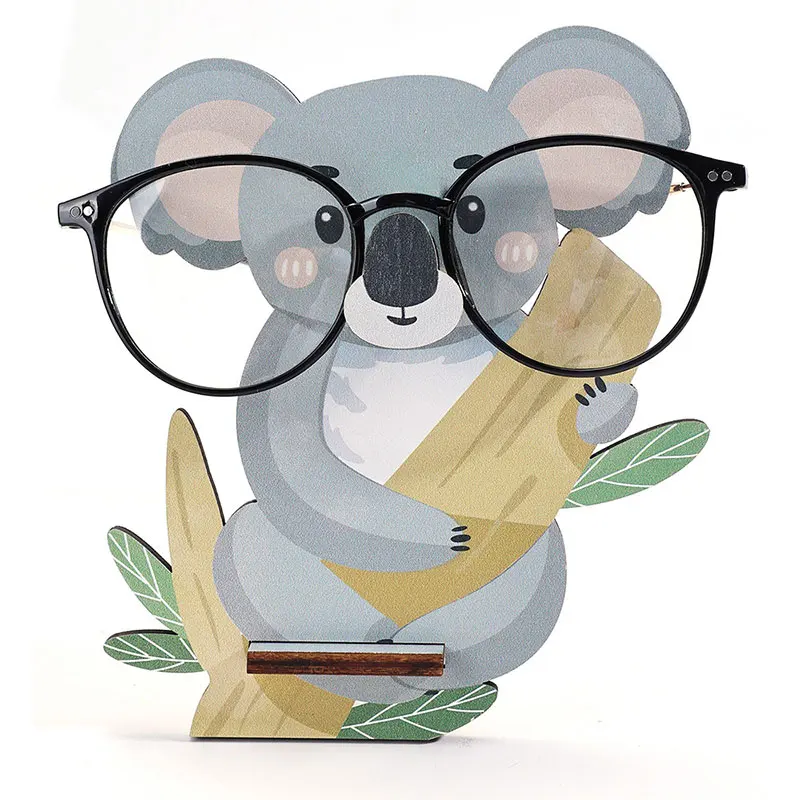 

Модная деревянная витрина для очков, нескользящая витрина для солнцезащитных очков, мультяшный держатель для очков коала, креативный домашний декор