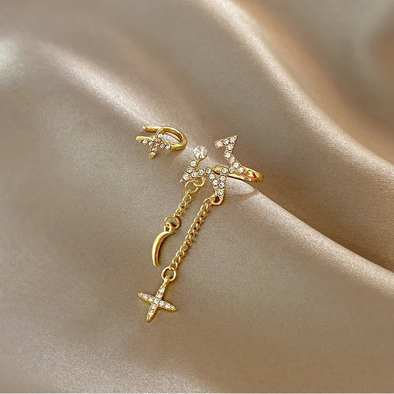 Новинка корейские Роскошные серьги-подвески с цирконом асимметричные серьги в