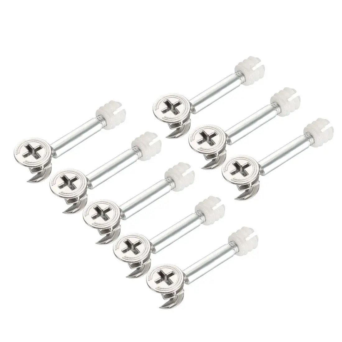 

3-in-1 Furniture Connecting Kit 15mm Outer Dia Cam Fitting, M6x40mm Dowel Screws, 10.7mm OD Pre-Inserted Nut 8 Sets