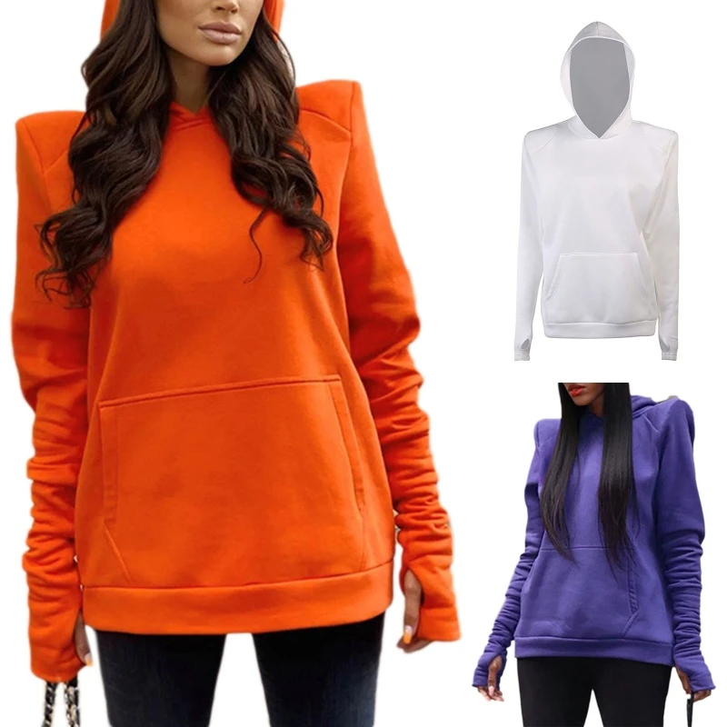 

Trendy Korean Pullover Hoodies Pocket Warm for Vacation Party Travel Weekend L5YB