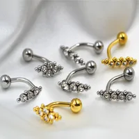 50pcs All Stainless Steel Smart Sex Ball Gems Navel Belly Ring Button Bar Navel Barbells Body Piercing Jewelry 14G New Design