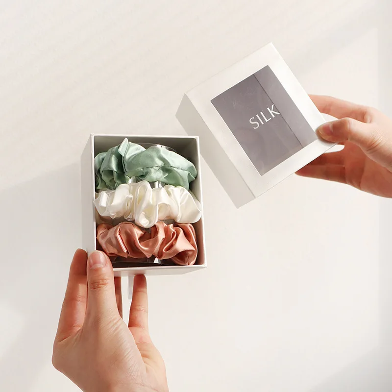 Женские резинки для волос из натурального шелка тутового шелкопряда 22 дюйма 100%