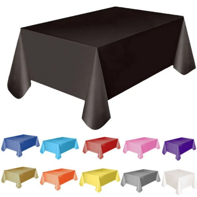 

Environmentally friendly disposable plastic party wedding tablecloth set catering meal tableware table cloth rectangular