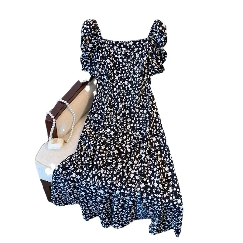 Новое летнее длинное платье с короткими рукавами во французском стиле Pure Desire