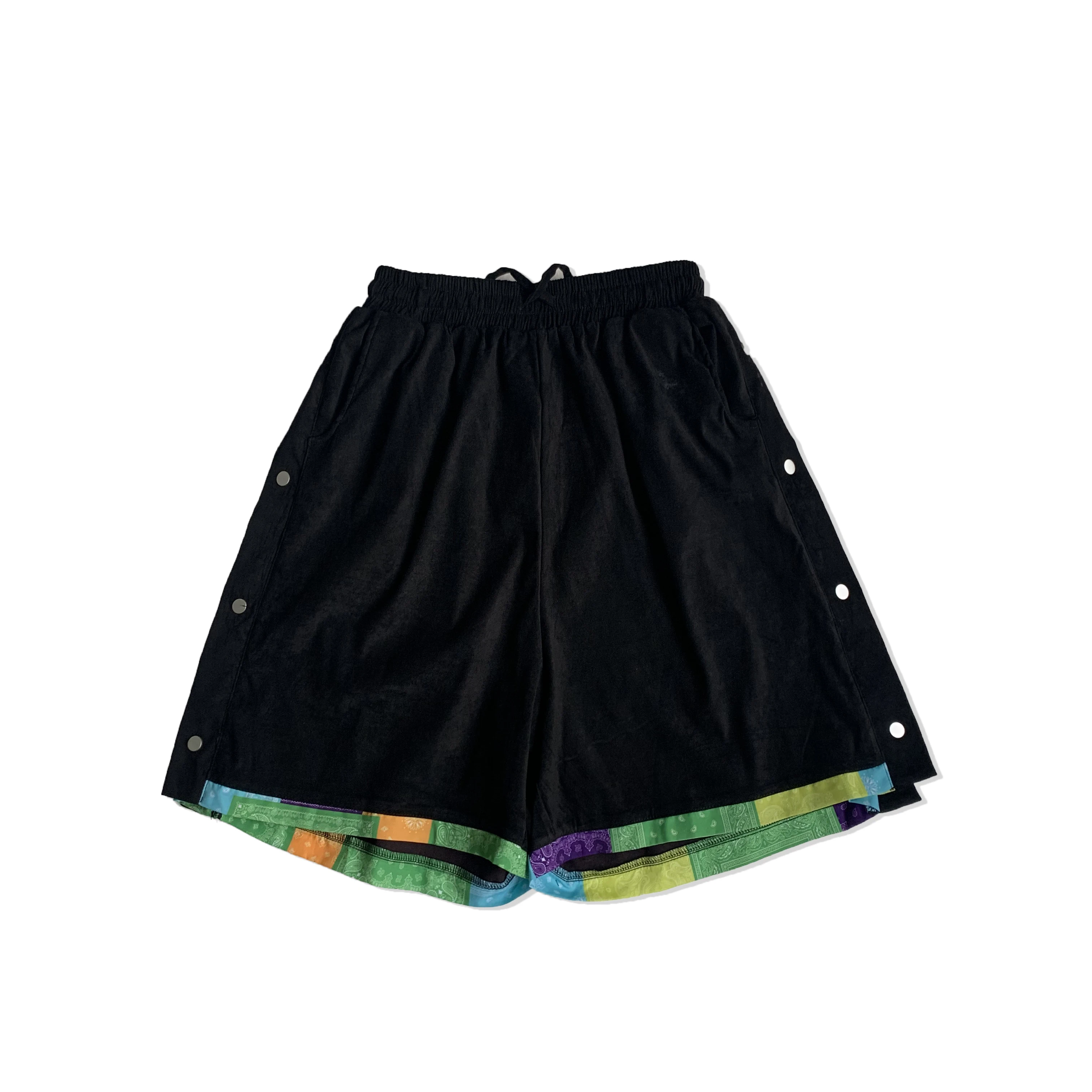 American retro shorts women Harajuku loose street fashion sports shorts high waist drawstring hip hop straight five point pants