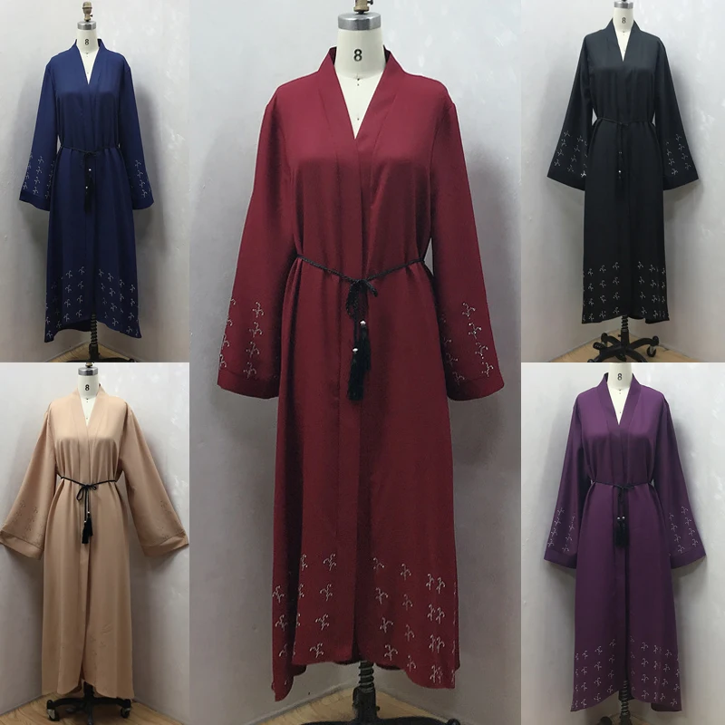 

Рамадан ИД Мубарак Бриллиантовая открытая абайя кимоно Женская одежда в исламе кафтан мусульманское платье Abayas Женская одежда в мусульманском стиле