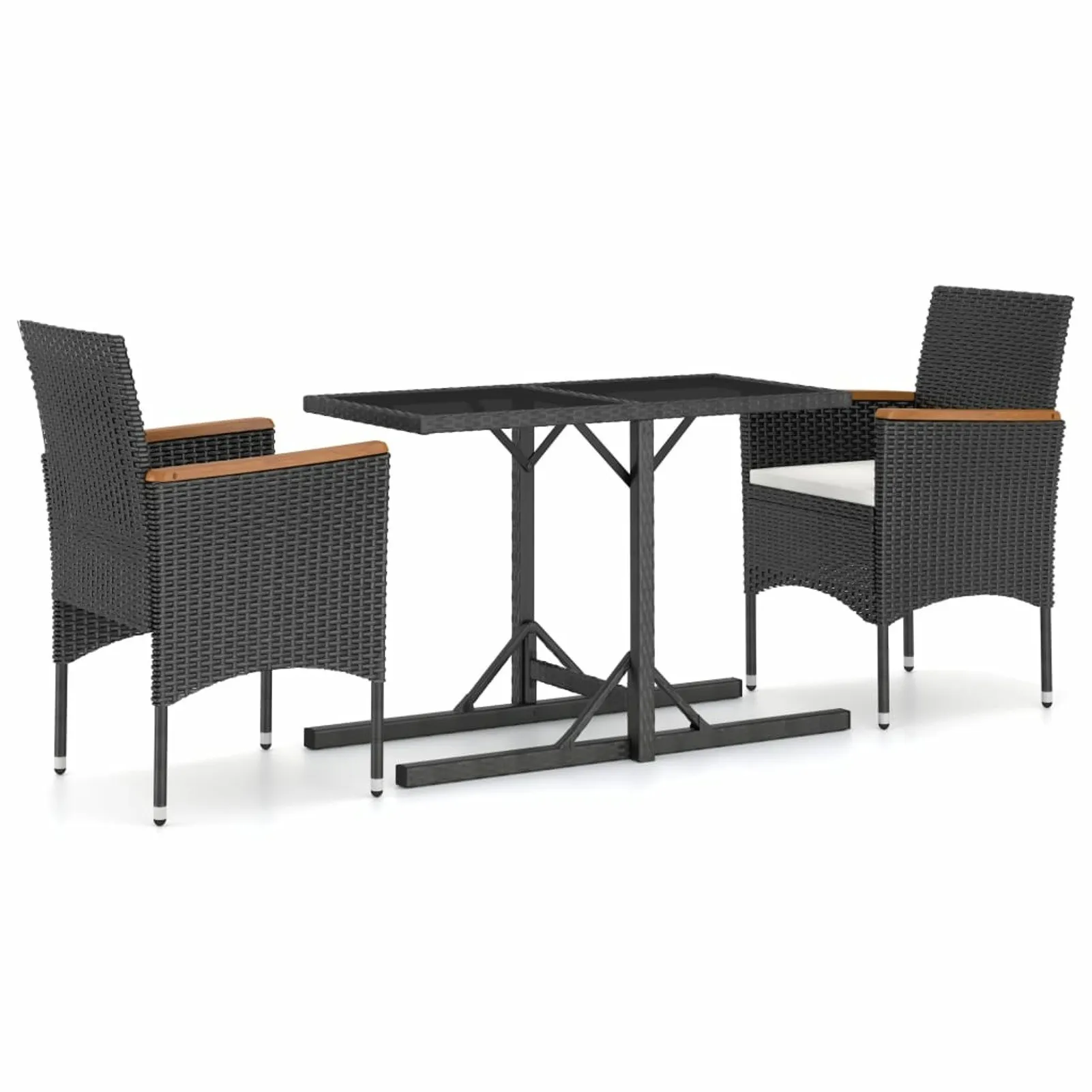 

3 Piece Garden Dining Set Black