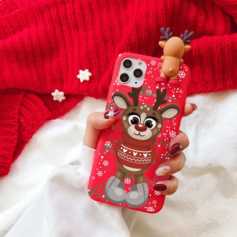 Елка Шляпа Шарф Олень Медведь DIY Рождественский Чехол Для Redmi Note 13 11 10 12 Pro 5G 8 9 12s 4G 9s
