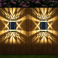 automatic sensor led outdoor solar lights 24pcs waterproof wall lamps park courtyard patio decoration solar garden fence light