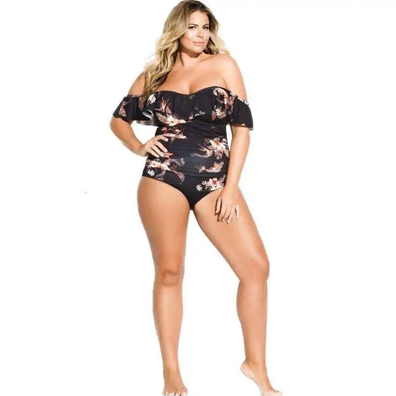 

Womens One Piece Swimsuit Swimming Suit Off Shoulder Plus Size Sized Printed