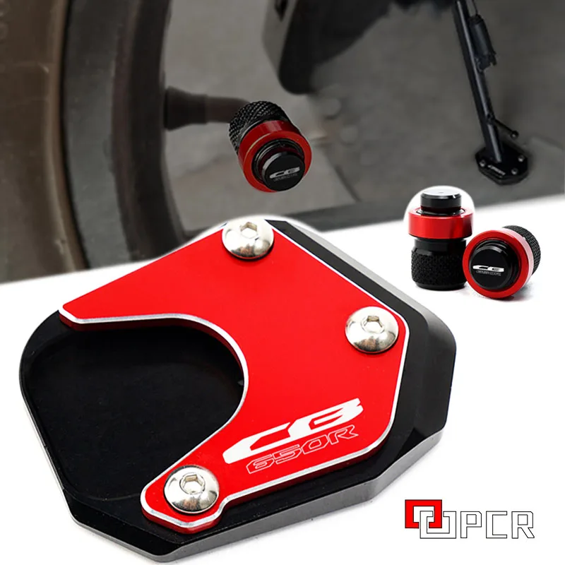 

For Honda CB650R CB 650R Cb650r 2019-2023 Motorcycle Accessories CNC Side Stand Enlarge Extension And Tire Valve Air Caps