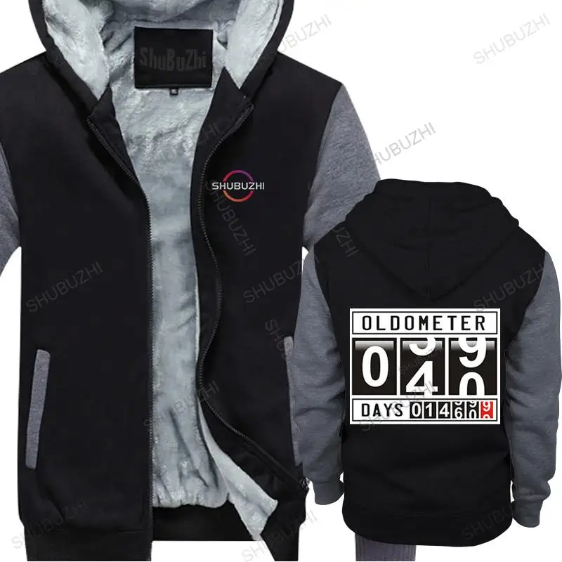 

men winter cotton thick hoody brand clothing Oldometer 40 Years Old new arrived casual sweatshirt vintage fleece hoodies coat
