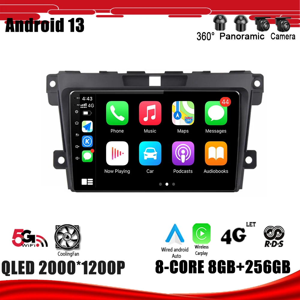 

Для 2007- 2014 MAZDA CX-7 CX7 CX 7 автомобильное радио мультимедийный плеер навигация GPS DSP Carplay WIFI Android 13
