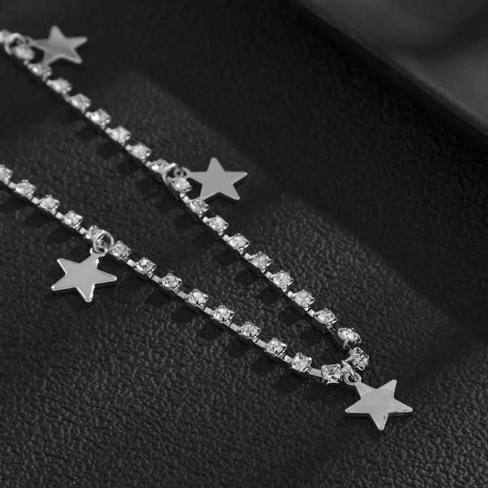 Цепочка на ногу Женская в стиле хип-хоп Спортивная цепочка со звездой украшение