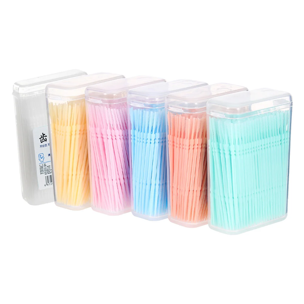 

6 коробок зубочистки, двухсторонние зубочистки, зубочистки, зубочистки (разные цвета)