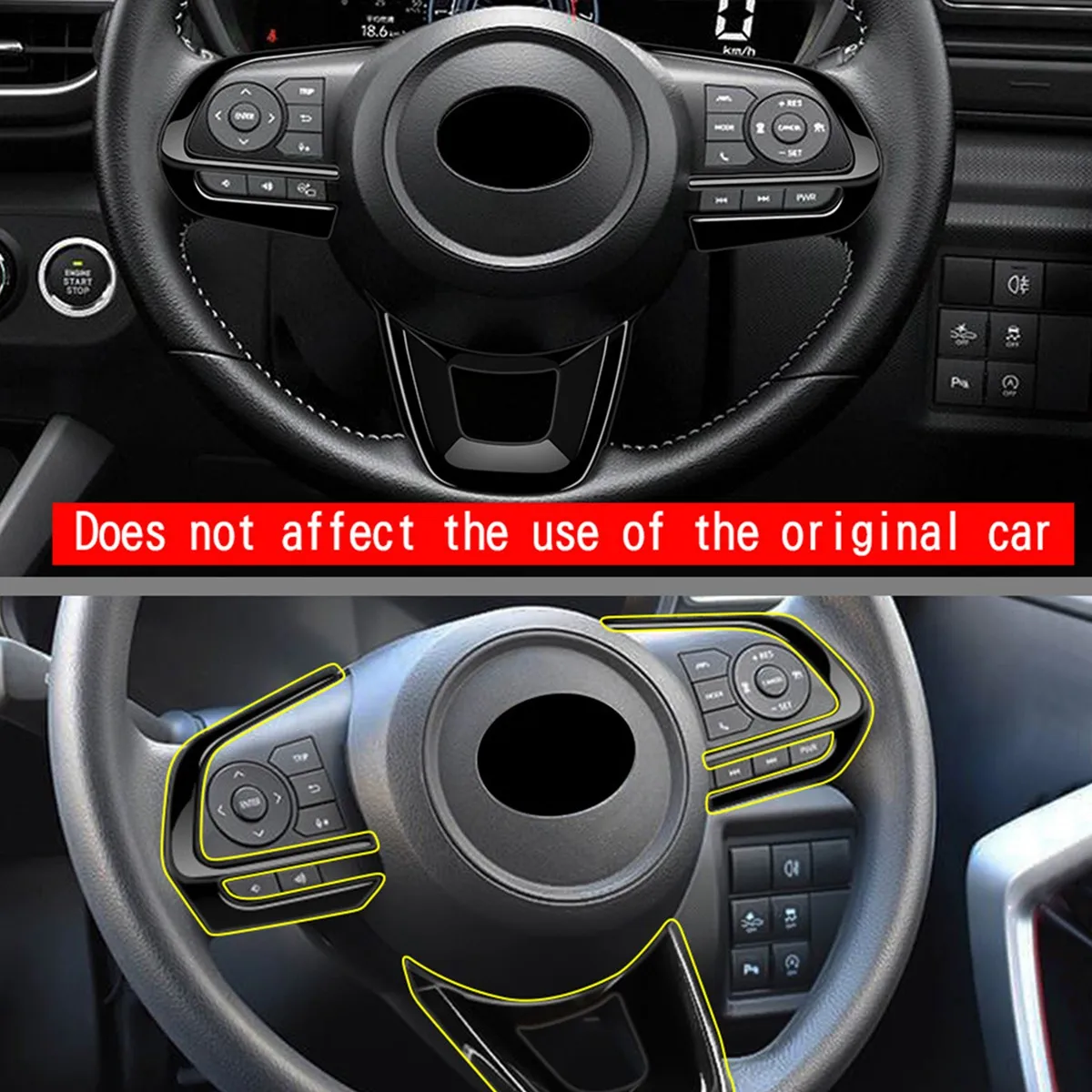 3 шт./набор декоративные наклейки на руль автомобиля TOYOTA Raize 200 Series 210A 2021 VELOZ 2022