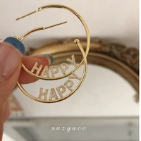 korean fashion simple hoop earrings gold dangle earrings metal vintage jewelry 2022 earrings for women