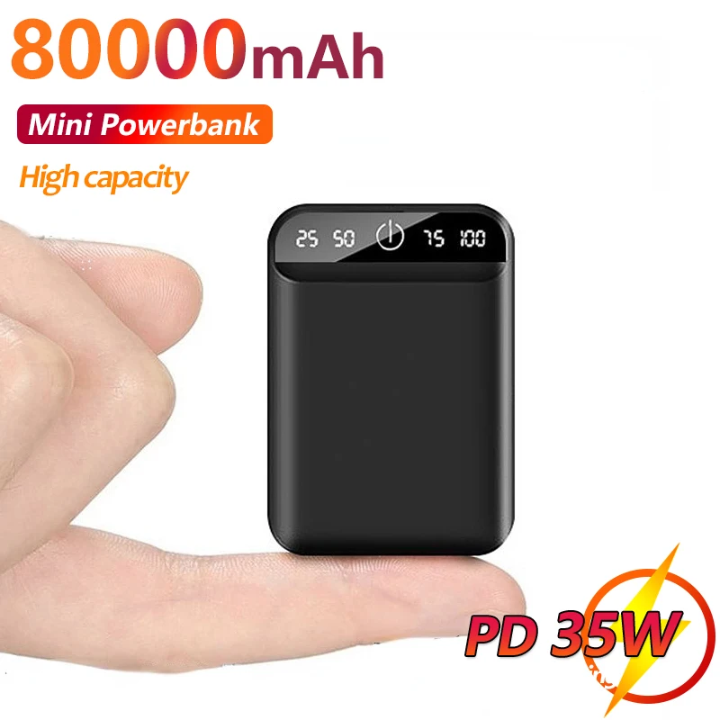 

Portable Mini 80000mAh Power Bank 2USB LCD Digital Display Fast Charging External Battery Powerbank Charger for Xiaomi Mi iphone