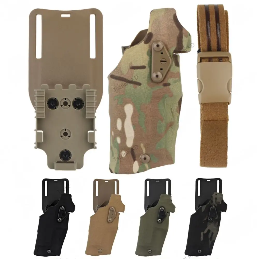 

Тактическая кобура для пистолета 6354DO для Glock 17/19 X300, фонари, совместимые с QLS, быстрое крепление панели, адаптер, кожух для ног, Прямая поставка