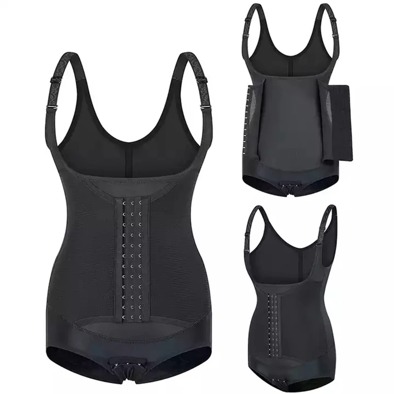 Elasticity Knit Women Tummy Control Shapewear Adjustable Straps Underbust Corset Waist Trainer Hook Bodysuits Body Shaper