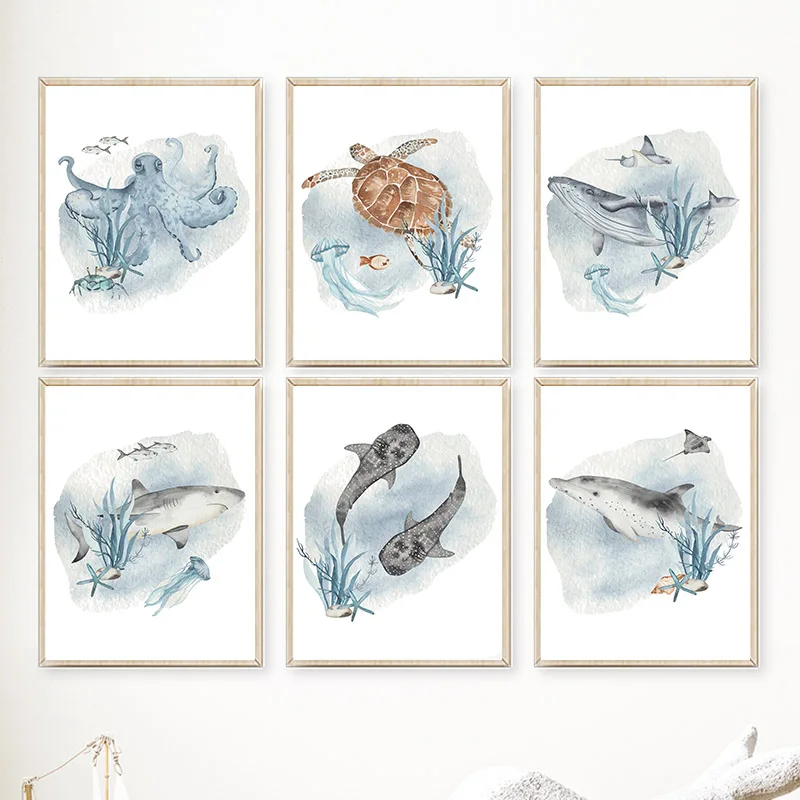 Печать на холсте Морские животные