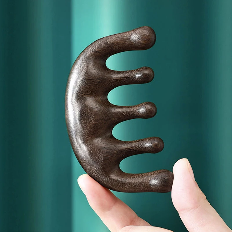 

Массажная Расческа с пятью зубьями, деревянная расческа без рук, снимает стресс и улучшает кровообращение, 1 шт.