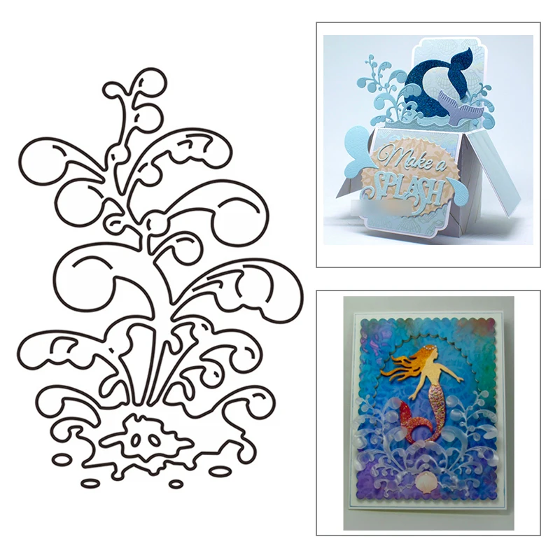 

Новинка 2021, металлические Вырубные штампы «океанские брызги» для рукоделия, изготовления бумаги, поздравительных открыток, альбомов для ск...