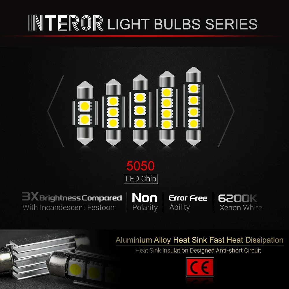 8X Светодиодная лампа для освещения салона автомобиля лампы 2012-2023 Ford Transit Custom Panel Van