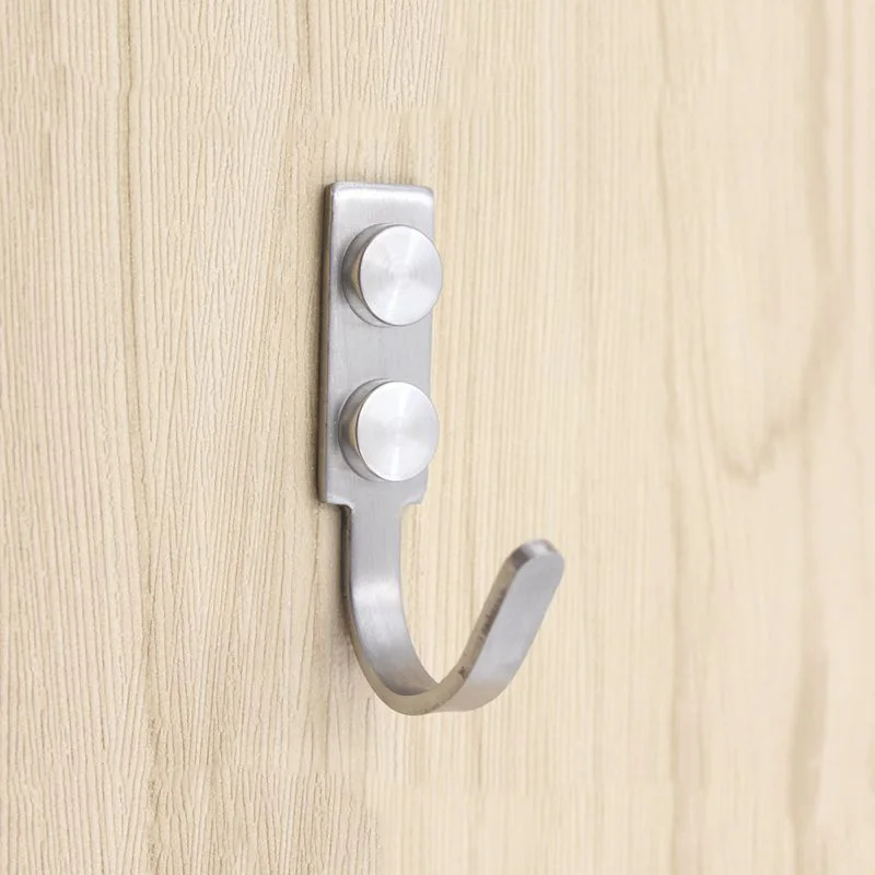 

2 Pcs Heavy Duty Wall Hook Stainless Steel Screw On Hook for Hanging Coats Plants Towels Keys Hat Single Shower Hanger Hook